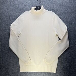Suitsupply Wool Cashmere Turtleneck Sweater Cream Ivory Mens Medium